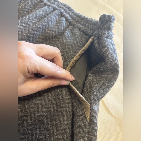 J Crew Wool Blend Skirt‎ Brown Herringbone Pull On Pockets Lined Sz 6 - Picture 7 of 15